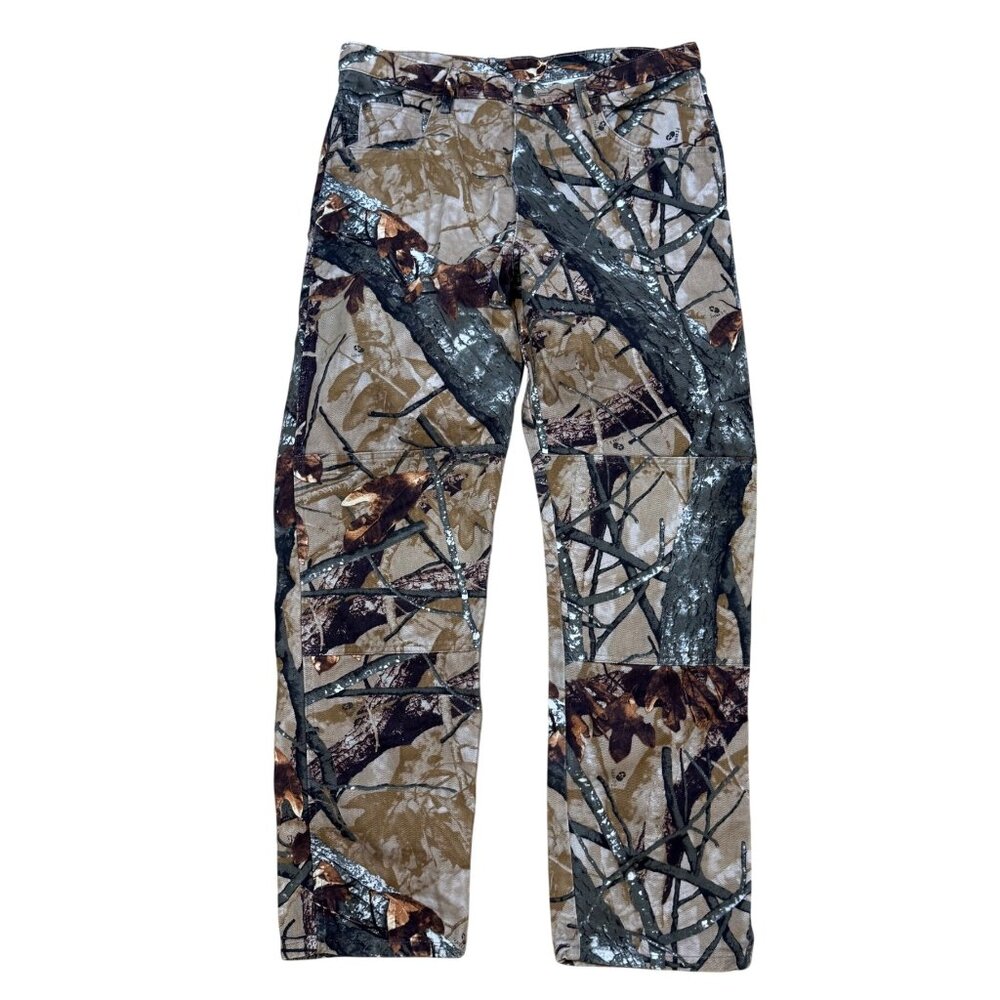 Vintage Y2K Wrangler Mens Camo Double Knee Fusion 3D Pants Size 36x32